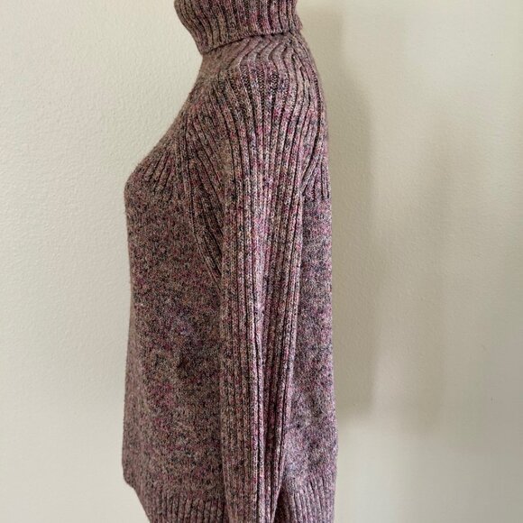 J. Jill Wearever Collection Sweater Oversized Turtleneck SZS Speckled Pink Knit - Picture 3 of 7